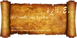 Örmény Endre névjegykártya